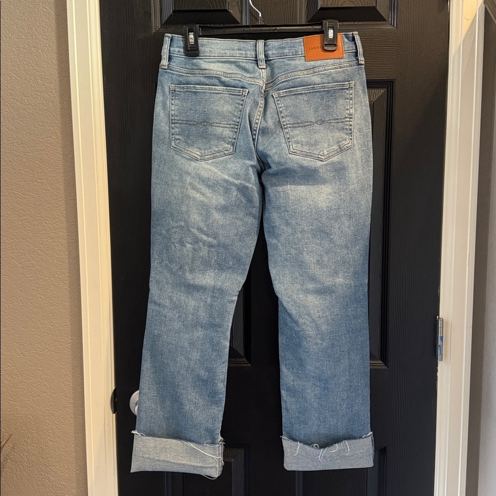 Lucky Brand Women's Distressed Light Blue Cropped Jeans - Picture 3 of 5